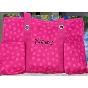 Thirty-One Organizing Utility Tote - Pink Lotsa Dots